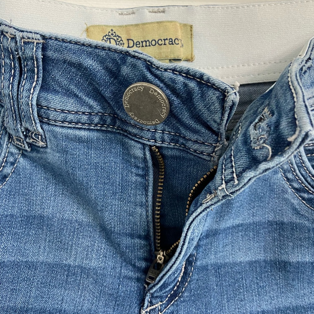 Democracy Women’s Jeans Size 2 Ab Technology Blue Skinny Leg Mid Rise Distressed - Picture 5 of 8